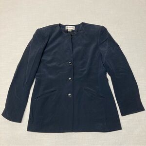 JONES NEW YORK | Dark Blue Silk Blazer